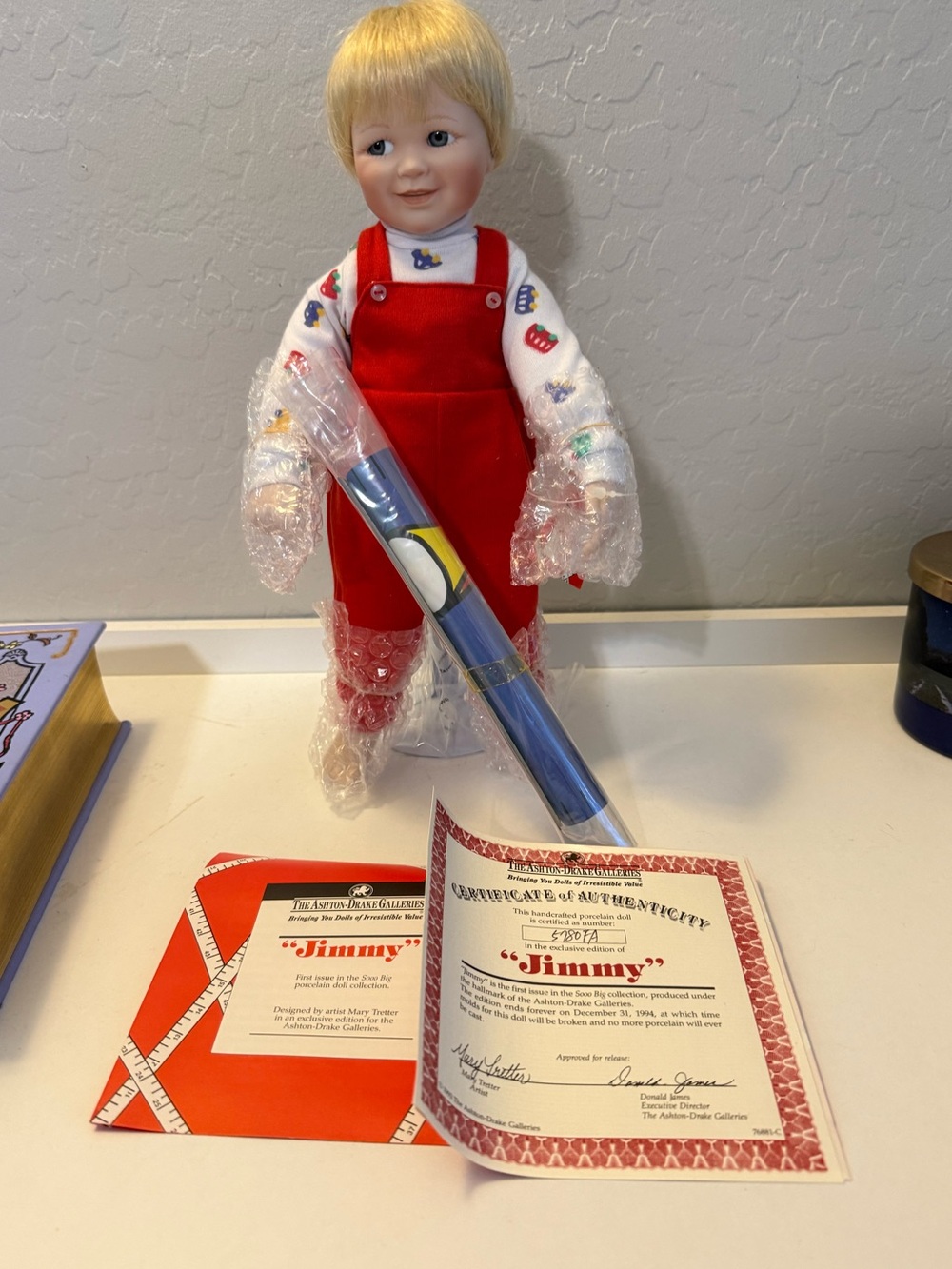 $15 Ashton-Drake 'Jimmy' Porcelain Doll in Red Outfit $15 When Bundled with 3 OR